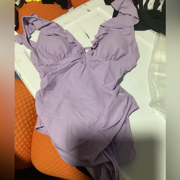 Women One Piece Swimsuit Tummy Control Bathing Suit Ruffled Swimwear XL NWT - Picture 5 of 5